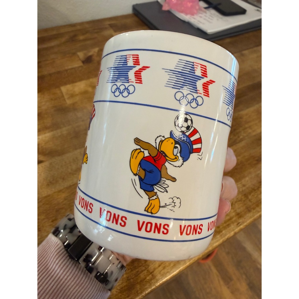 Papel Coffee Mug Unisex OS 1984 LA Olympics Sam The Eagle Vons Vintage Ceramic